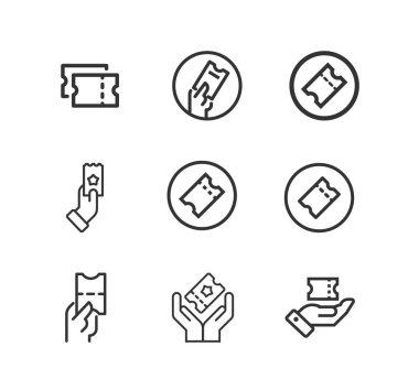 Bilet vektör çizgisi simgesi belirlendi.