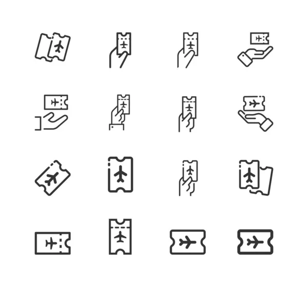 Avia Ticket Vektor Icon Set. — Stockvektor