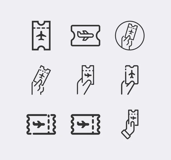 Avia Ticket vector icon set. — 스톡 벡터