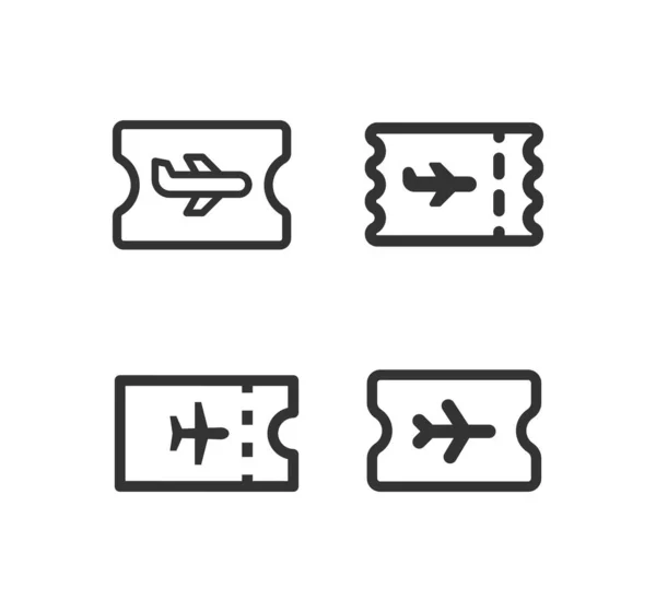 Avia Ticket Vektor Icon Set. — Stockvektor