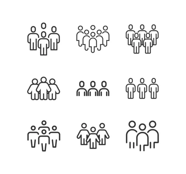 Gente, equipo de negocios vector icono conjunto — Vector de stock