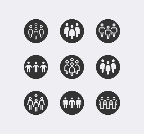 People, business team vector icon set — Stock Vector