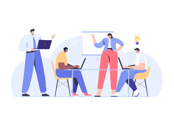 Teamwork Business People Flat Vector Collection — Image vectorielle