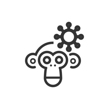 Monkey pox cartoon line icon