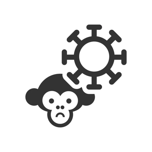 Monkeypox Virus Glyph Sign — Vettoriale Stock