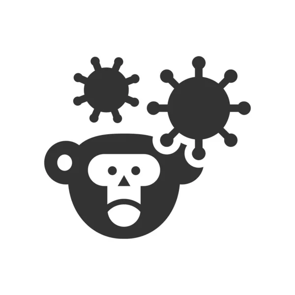 Monkey Pox Virus Glyph Sign — Vettoriale Stock