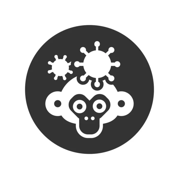 Monkey Pox Black Icon — Vector de stock
