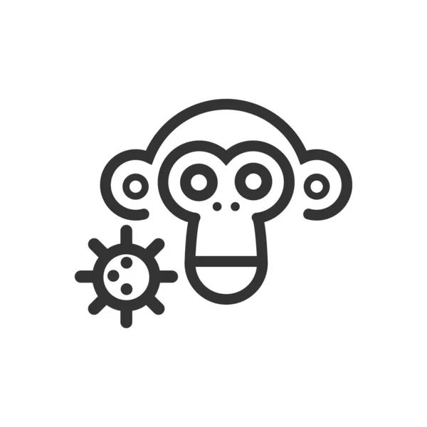 Monkey Pox Cartoon Line Icon — 图库矢量图片