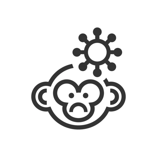 Monkey Pox Cartoon Line Icon — Wektor stockowy