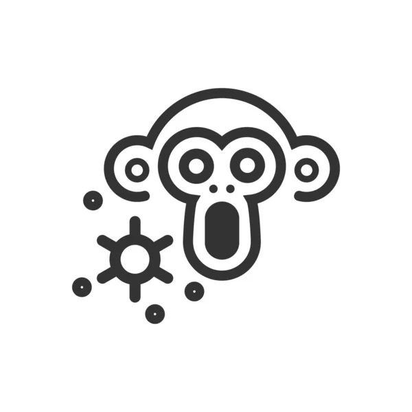 Monkey Pox Cartoon Line Icon — Stockvector