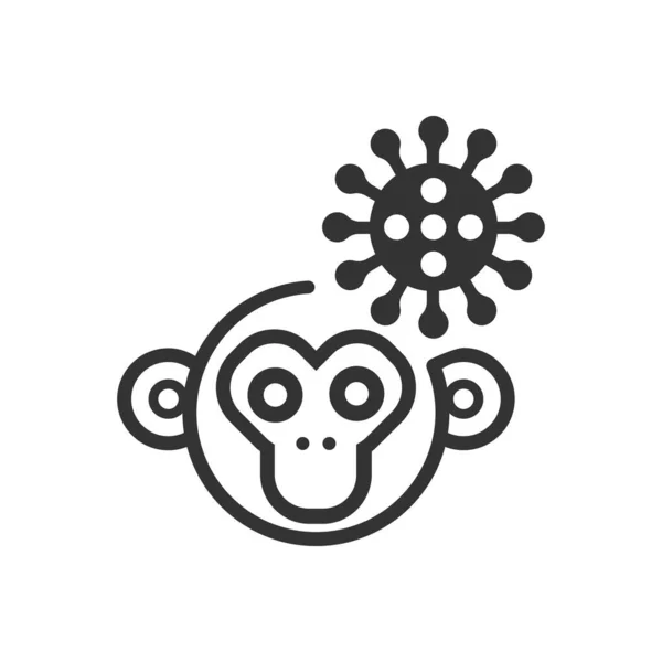 Cartoon Monkey Pox Vector Icon —  Vetores de Stock