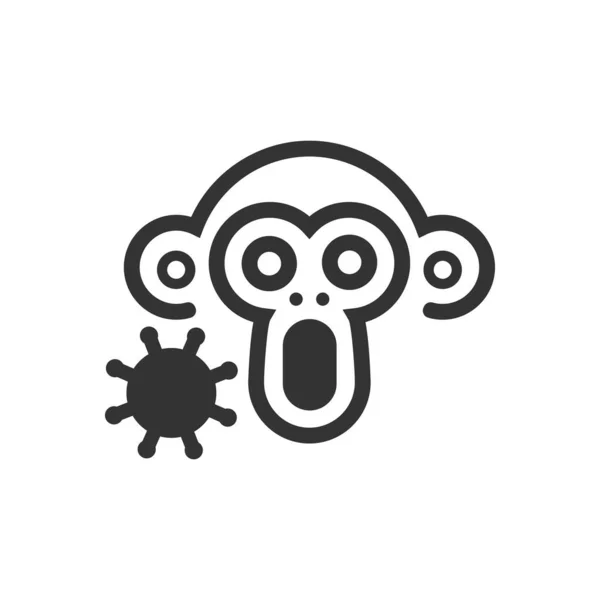 Cartoon Monkey Pox Vector Icon — Wektor stockowy