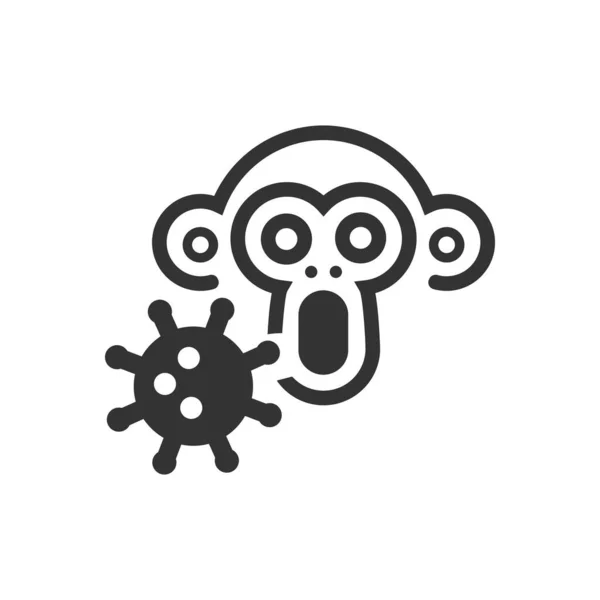 Cartoon Monkey Pox Vector Icon — 图库矢量图片