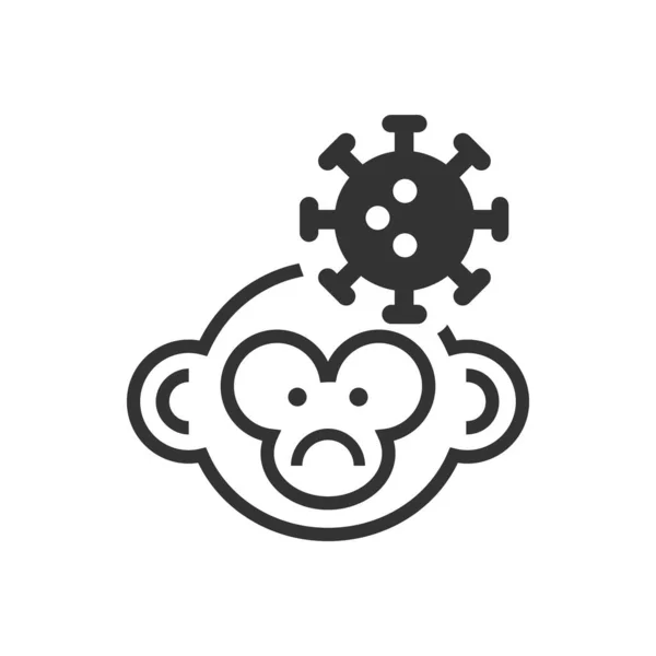 Cartoon Monkey Pox Vector Icon — Stok Vektör