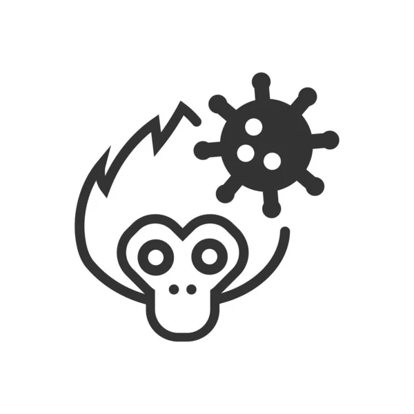 Cartoon Monkey Pox Vector Icon — Wektor stockowy