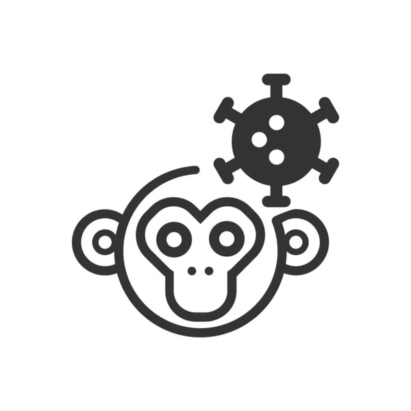 Cartoon Monkey Pox Vector Icon — Stok Vektör
