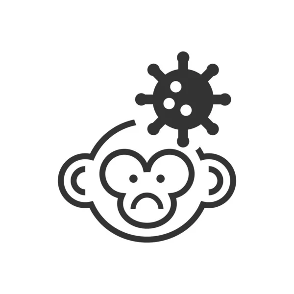 Cartoon Monkey Pox Vector Icon — 图库矢量图片