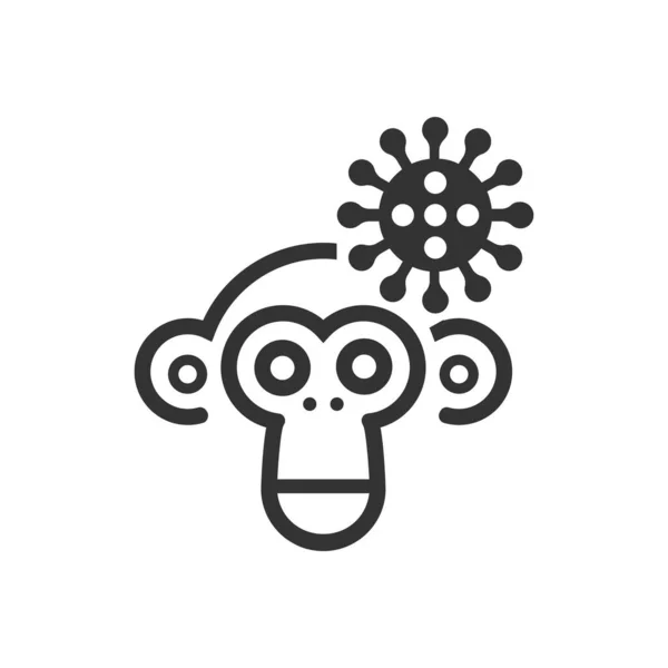 Cartoon Monkey Pox Vector Icon — Vettoriale Stock
