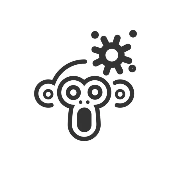 Cartoon Monkey Pox Vector Icon — Stock Vector