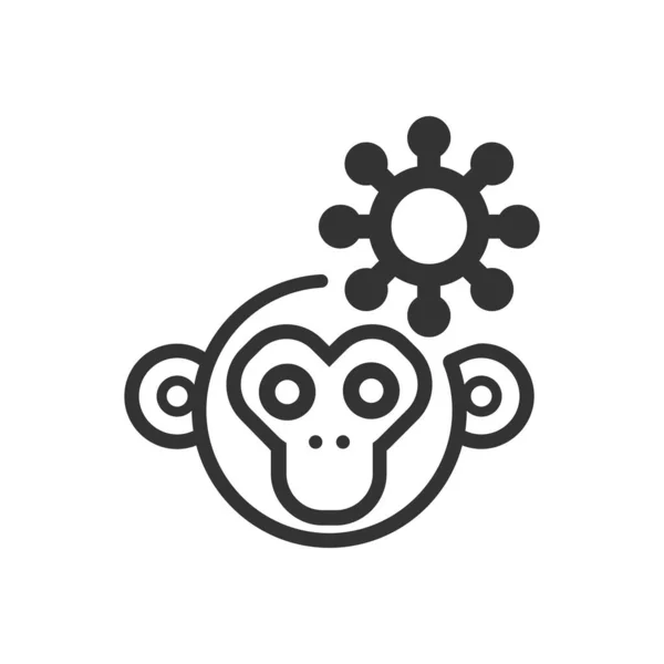 Cartoon Monkey Pox Vector Icon — 图库矢量图片