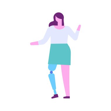 Protez düz vektör çizimi olan kişi