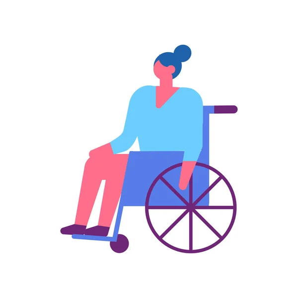 Wheel Chair Person Flat Vector Illustration — Stock Vector