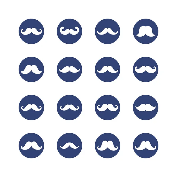 Mustache Moustache Vector Shape Sign — Stock Vector