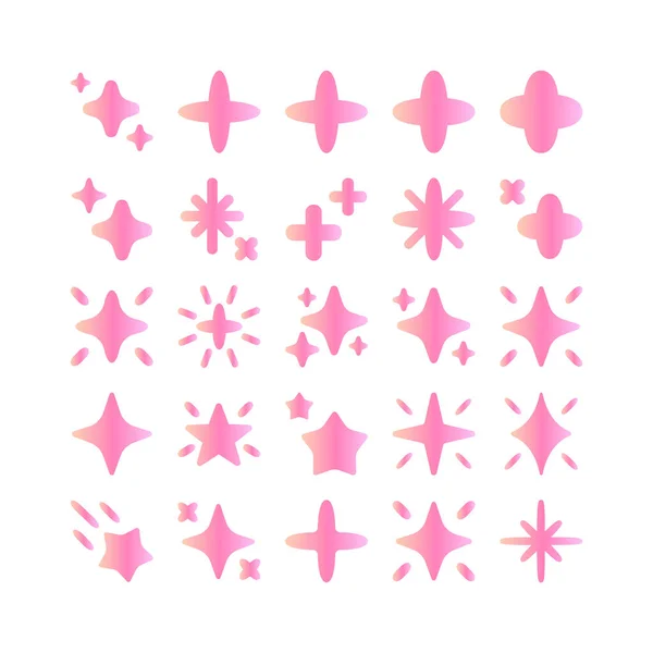 Розовый Звездный Вектор Светящийся Сверкающий Волшебный — стоковый вектор