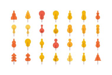 Sarı Ağaç Çizim seti. Sonbahar, sonbahar