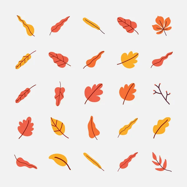 Yellow Tree Blatt Flache Abbildung Herbst Herbst — Stockvektor