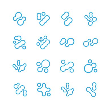 Prebiyotik, mikrop, laktobacillus vektör simgesi seti