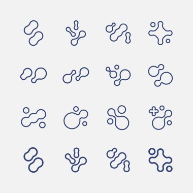 Prebiyotik, mikrop, laktobacillus vektör simgesi seti