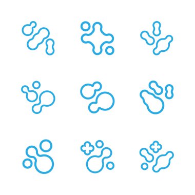 Prebiyotik, mikrop, laktobacillus vektör simgesi seti