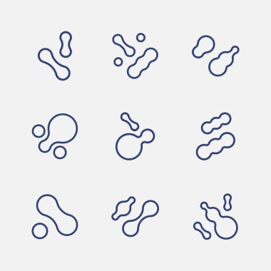 Prebiyotik, mikrop, laktobacillus vektör simgesi seti