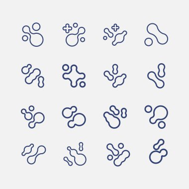 Prebiyotik, mikrop, laktobacillus vektör simgesi seti