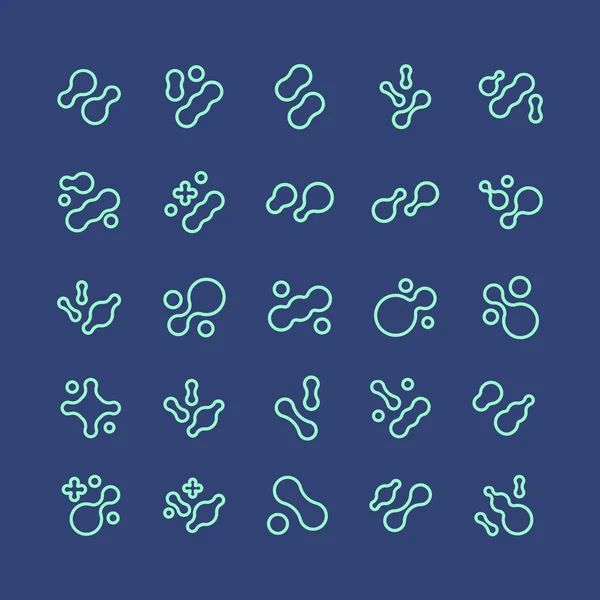 Prebiyotik, mikrop, laktobacillus vektör simgesi seti