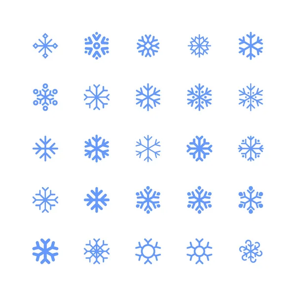 Линейный Набор Значков Снежинки — стоковый вектор