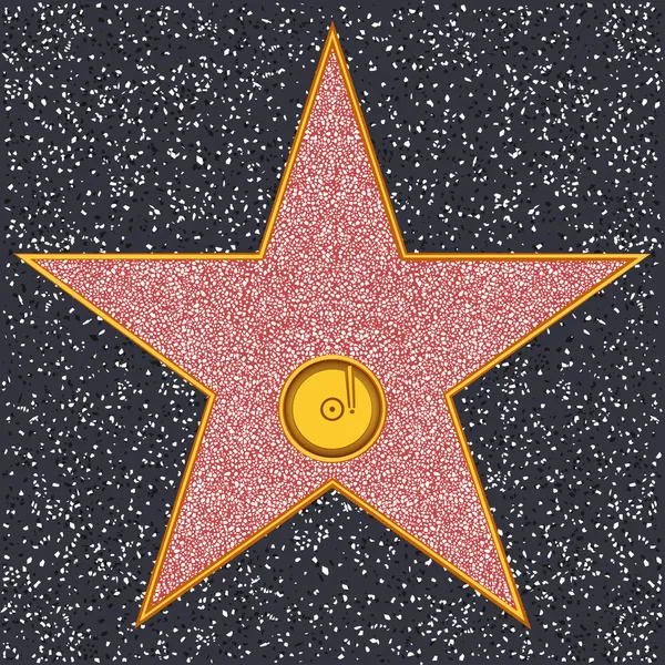 Αστέρι ρεκόρ φωνογράφος (περίπατος hollywood της φήμης) — Διανυσματικό Αρχείο