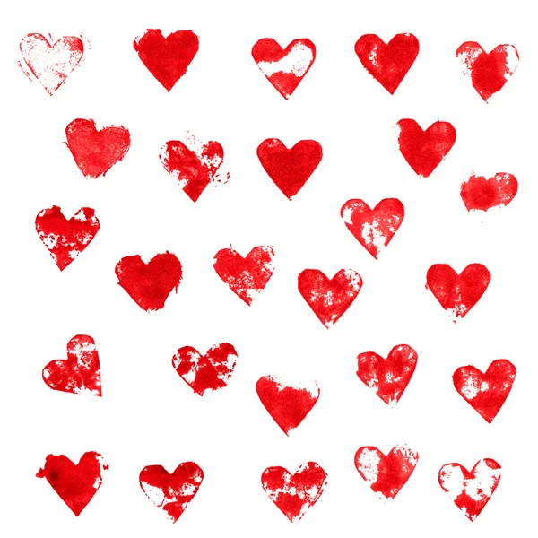 Coeurs d'encre rouge — Image vectorielle
