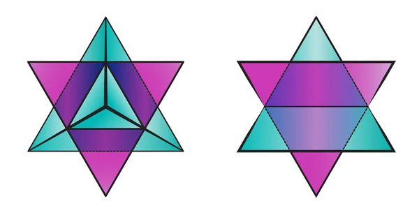 Mer-ka-ba sakrální geometrie symbol — Stockový vektor