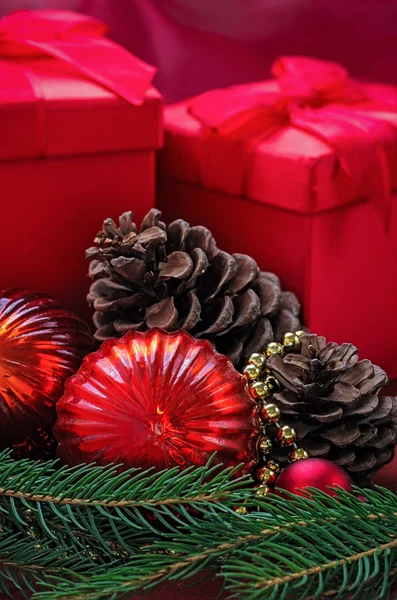 Christmas decoration with presents — Stock Photo, Image