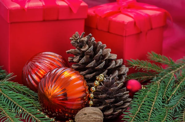 Christmas decoration with presents — Stock Photo, Image