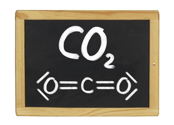 Fórmula química del dióxido de carbono en una pizarra —  Fotos de Stock