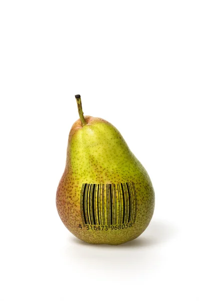 Pear with barcode — Stock Photo, Image