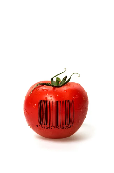 Tomato with barcode — Stock Photo, Image