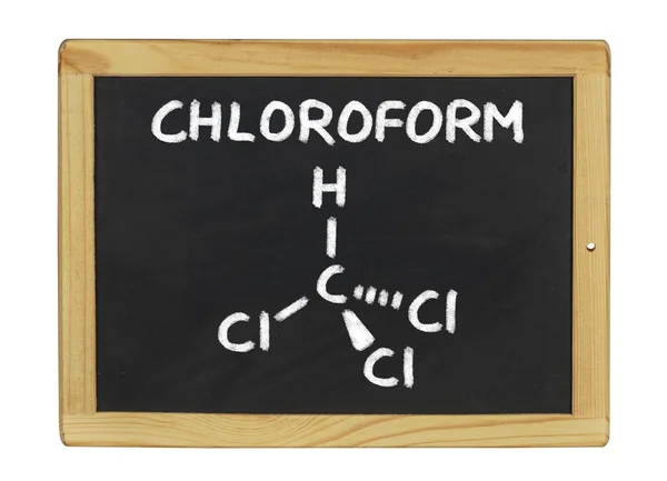 Formule chimique du chloroforme sur un tableau noir — Photo