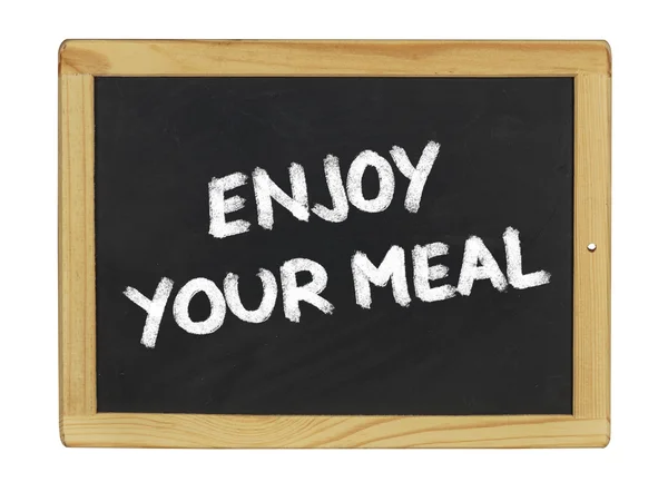 Enjoy your meal on a blackboard — Stock Photo, Image
