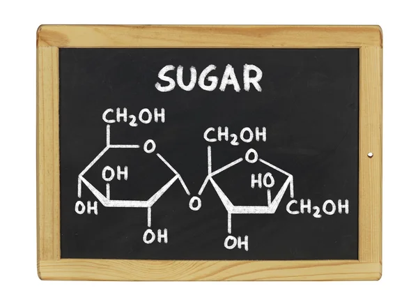 Chemische formule van suiker op een schoolbord — Stockfoto