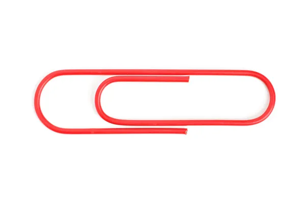 Closeup of a red paperclip — Stock Photo, Image