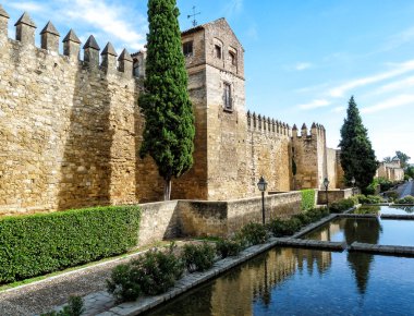 Ancient town wall of Cordoba in Spain clipart